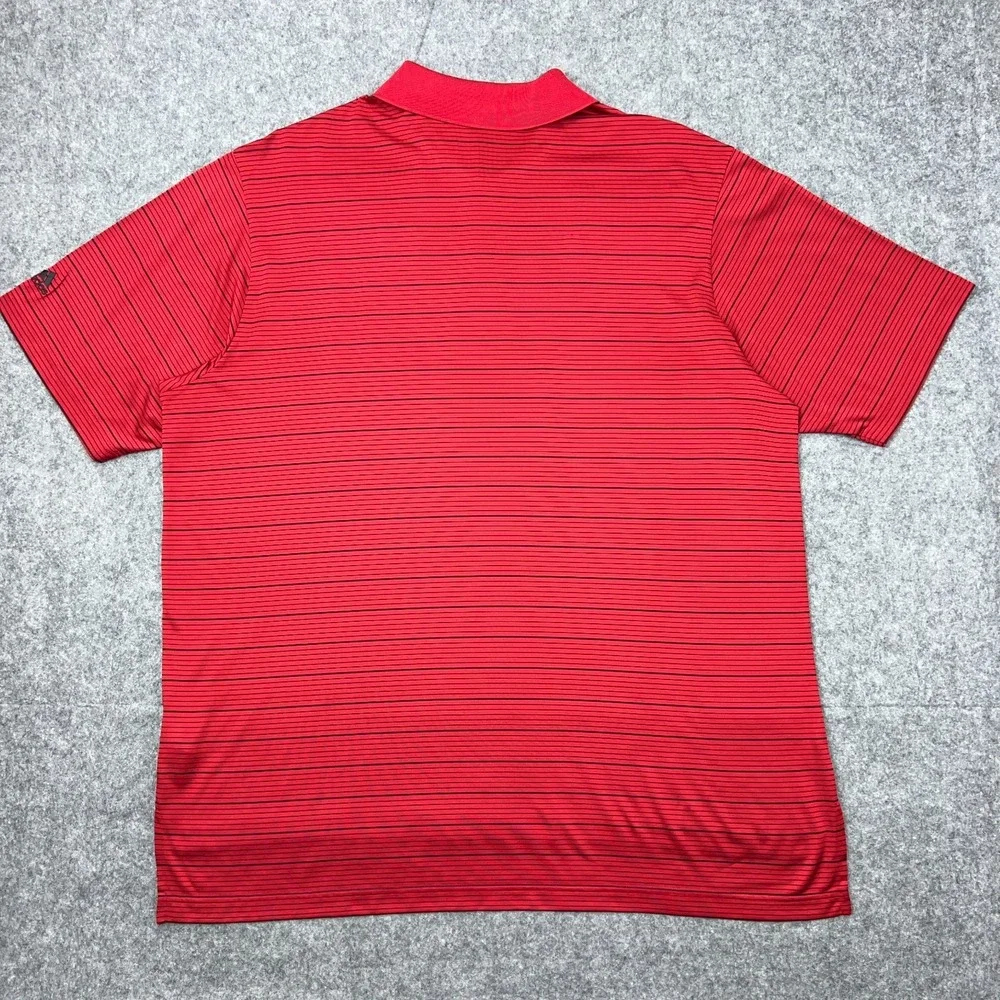 Maryland Terrapins Shirt Mens 2XL‎ Red Striped Terps Logo Performance Golf Polo